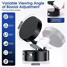 2025 New Model 360-Degree Rotating Aluminum Alloy Magnetic Vacuum Suction Cup Car Phone Holder, Portable New Design