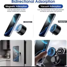 2025 New Model 360-Degree Rotating Aluminum Alloy Magnetic Vacuum Suction Cup Car Phone Holder, Portable New Design