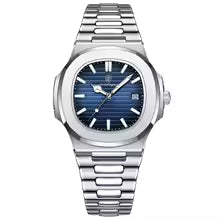 POEDAGAR Square Luxury Men Wristwatch Waterproof Luminous Date Stainless Steel Male Clock Business Sports Quartz Watches For Men
