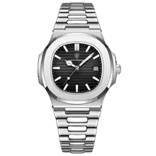 POEDAGAR Square Luxury Men Wristwatch Waterproof Luminous Date Stainless Steel Male Clock Business Sports Quartz Watches For Men
