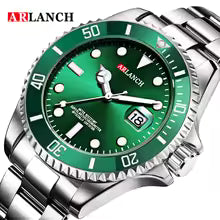 Business Stainless Steel Watch 40mm Classic Red Blue Circle Diving Series Magnifying Glass Calendar Quartz Watches montre homme
