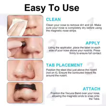 Skin Safe Magnetic Nose Strips,Sport Nasal Dilator,Intake Breathing Nasal Strip Starter Kit Boost Oxygen Snore Reducing Aids