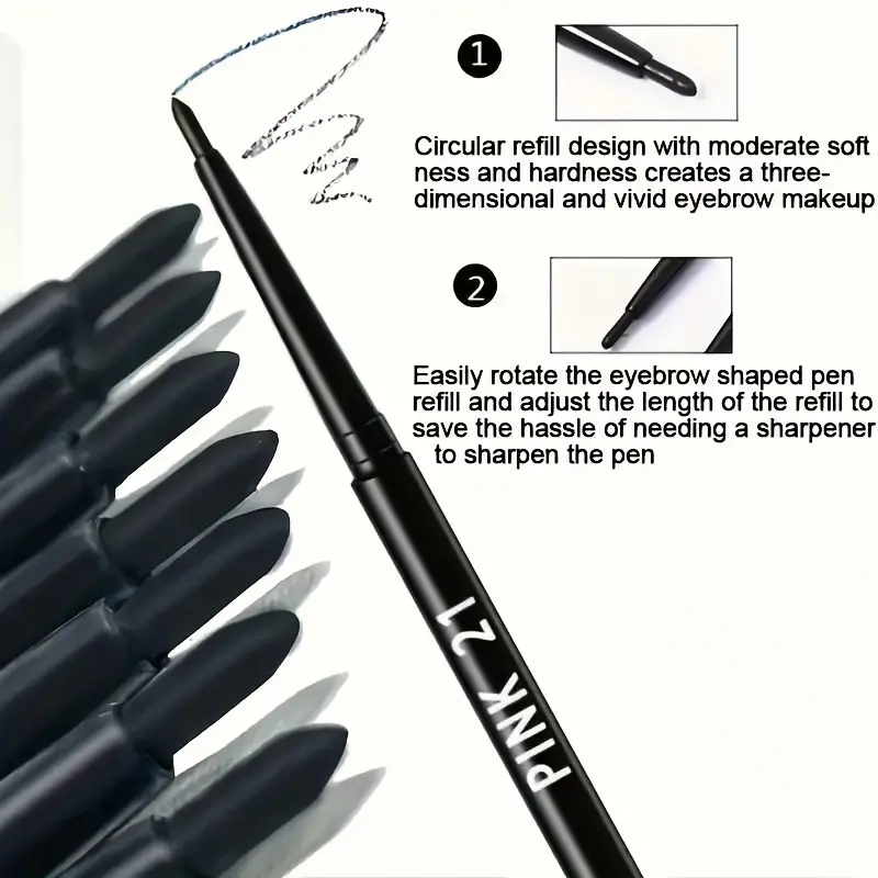 10pcs Waterproof Black Eyeliner Pencils