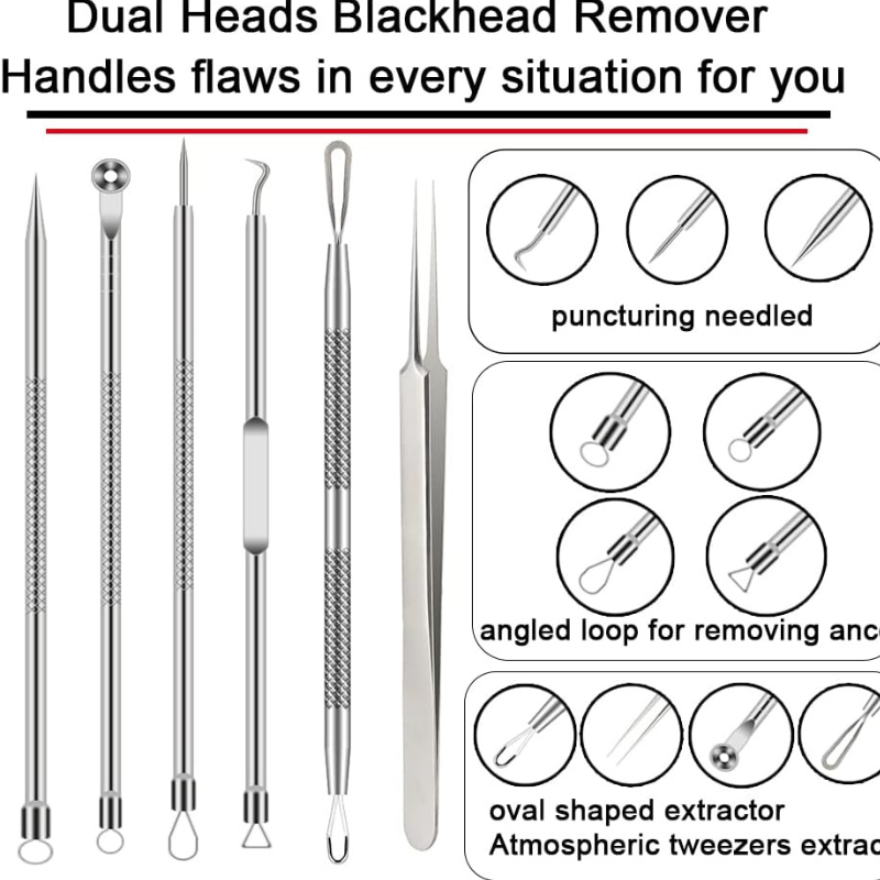 6-Piece Precision Pimple Tweezers Set