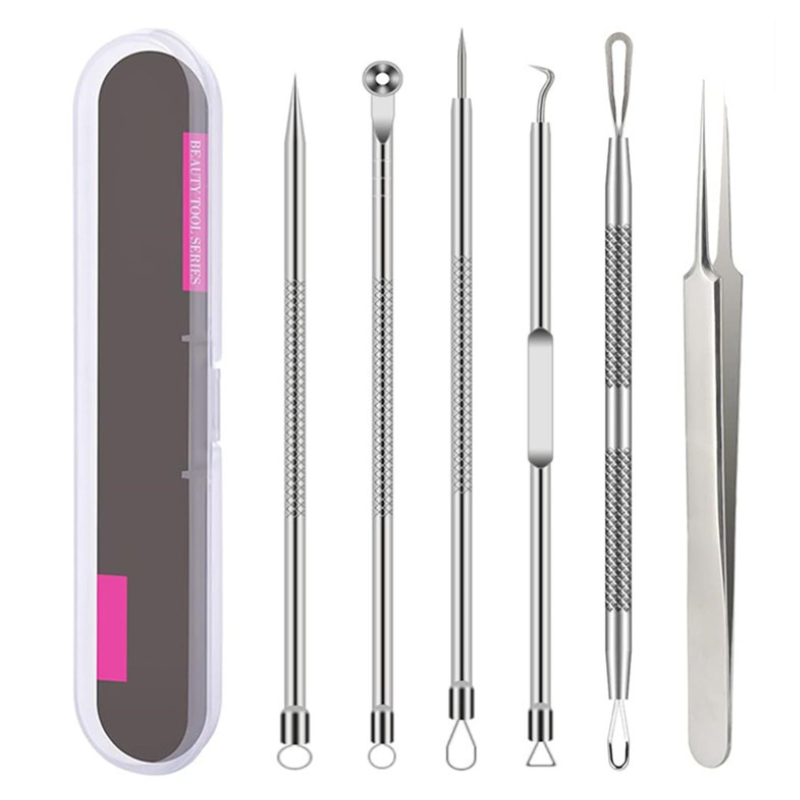 6-Piece Precision Pimple Tweezers Set