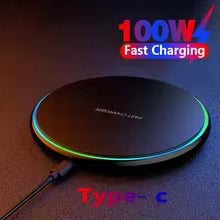 NEW 100W Wireless Charger for iPhone 13 12 11 Xs Max X XR 8 Fast Charging Pad Ulefone Doogee Samsung Note 9 8 S10 Plus S20 21