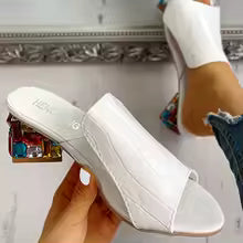 Women’s Crystal Square Heel Sandals – 2024 Summer Collection