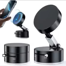 2025 New Model 360-Degree Rotating Aluminum Alloy Magnetic Vacuum Suction Cup Car Phone Holder, Portable New Design