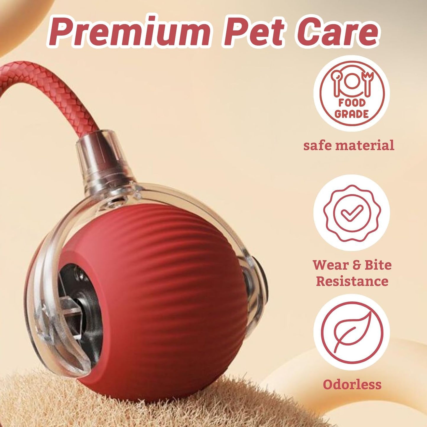 New Cat Interactive Ball Toy Automatic Rolling Ball Faux Tail Rechargeable Smart Pet Electric Toy Dog Cat Training Imitate Mouse