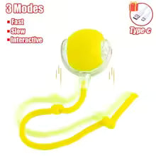 New Cat Interactive Ball Toy Automatic Rolling Ball Faux Tail Rechargeable Smart Pet Electric Toy Dog Cat Training Imitate Mouse