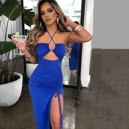 Criss Cross Spaghetti Strap Bodycon Maxi