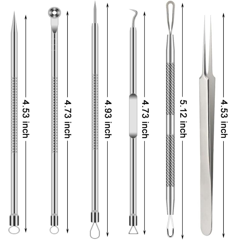 6-Piece Precision Pimple Tweezers Set