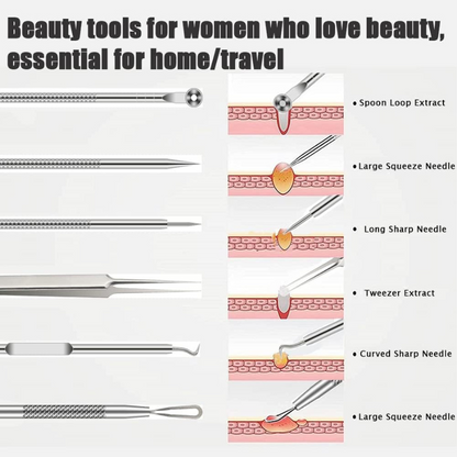 6-Piece Precision Pimple Tweezers Set