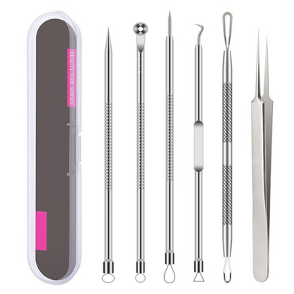 6-Piece Precision Pimple Tweezers Set